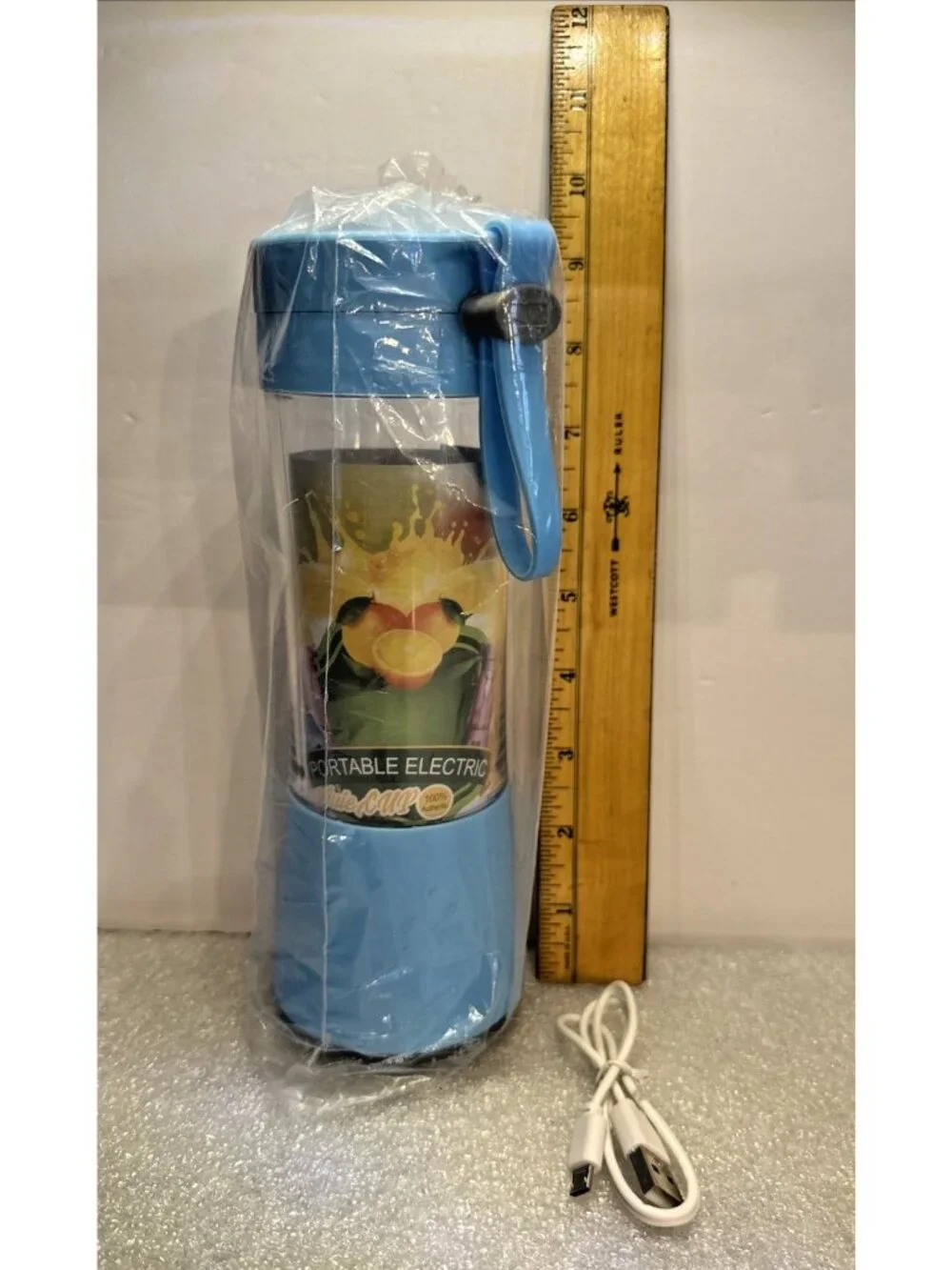 Portable Rechargeable Personal Blender 380ml Juice Smoothie USB Blue New In Box